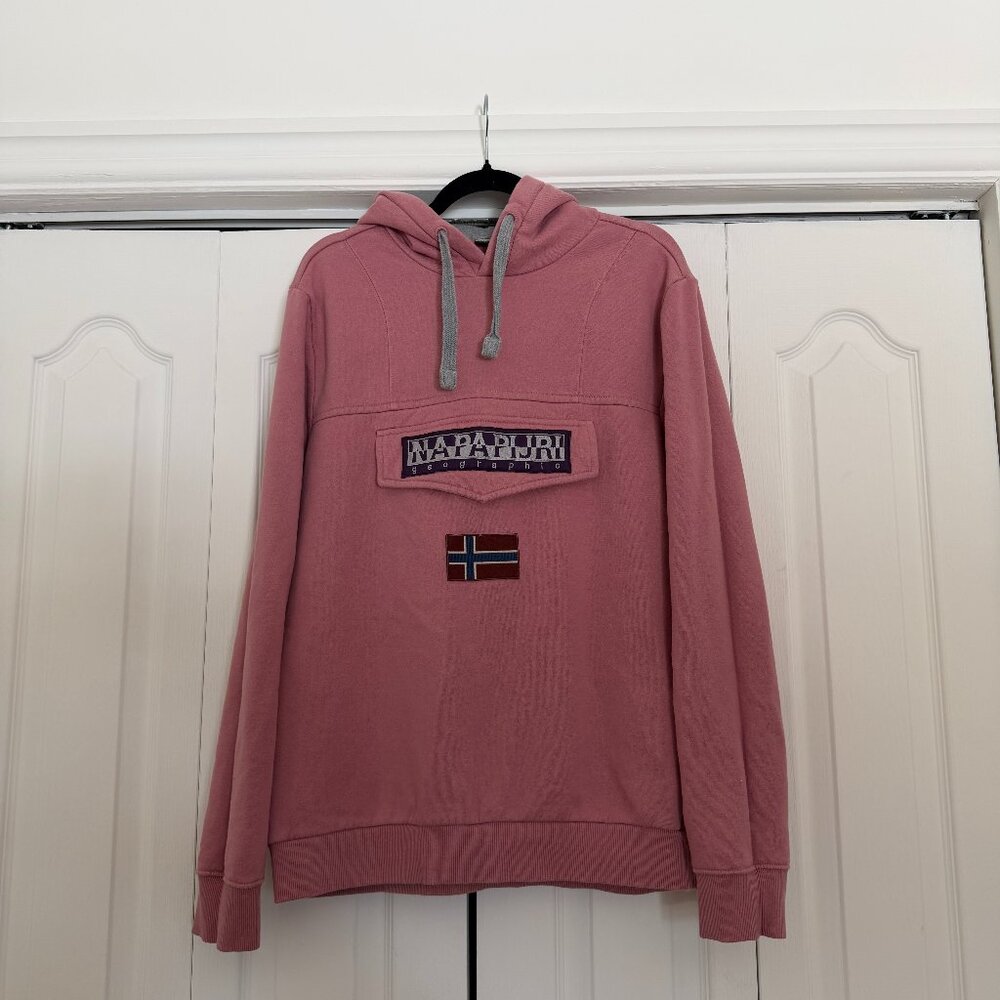 Napapijri Pink Logo Hoodie – Pullover Sweatshirt